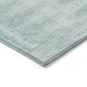 HomeRoots 8' Vibrant Turquoise Aqua Round Geometric Rug - Washable, Durable for Indoor & Outdoor Use, Stylish Design 625842