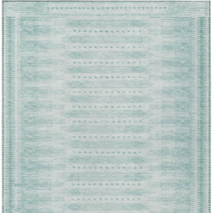 HomeRoots 9' X 12' Turquoise & Aqua Geometric Washable Rug – Durable Indoor/Outdoor Style for Every Space 625844