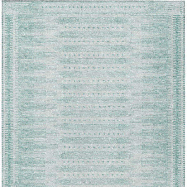HomeRoots 9' X 12' Turquoise & Aqua Geometric Washable Rug – Durable Indoor/Outdoor Style for Every Space 625844