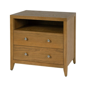 Butler Dana Modern Wood Nightstand with Two Drawers & Open Shelf for Stylish Bedroom Storage