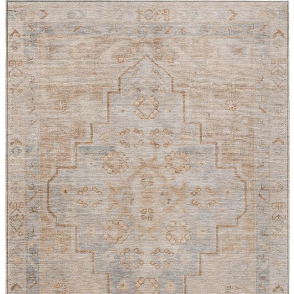 HomeRoots 5' X 8' Copper and Beige Medallion Rug - Stylish, Washable, Durable for Indoor & Outdoor Living Spaces 625847