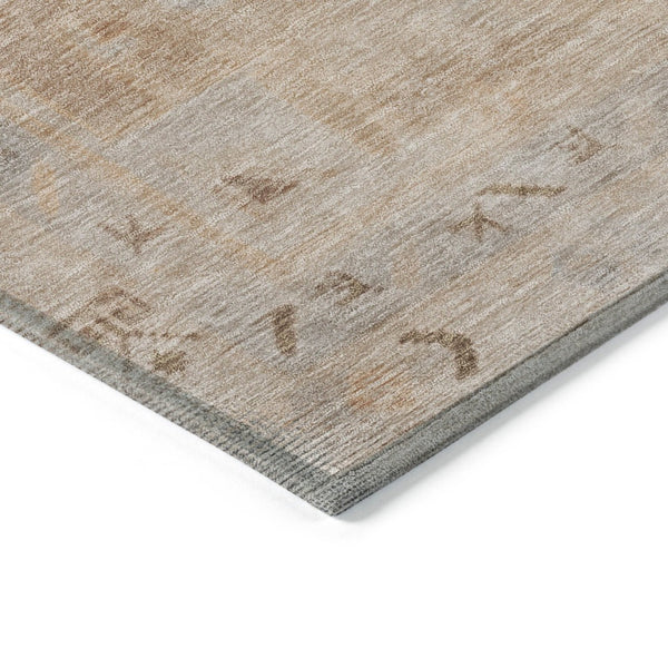 HomeRoots 8' Copper and Beige Medallion Indoor/Outdoor Area Rug - Durable, Washable, Elegant Style for All Spaces 625848