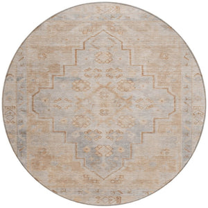 HomeRoots 8' Copper and Beige Medallion Indoor/Outdoor Area Rug - Durable, Washable, Elegant Style for All Spaces 625848