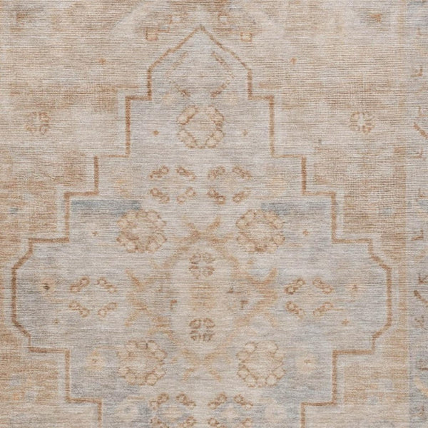 HomeRoots 9' Copper and Beige Medallion Rug - Washable Indoor/Outdoor Area Rug for High-Traffic Spaces 625850