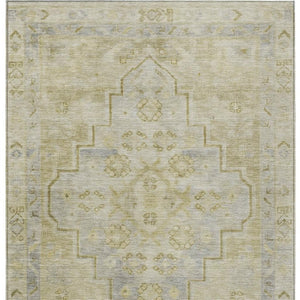 HomeRoots 5' X 8' Gold and Beige Medallion Rug - Stylish, Durable, Washable Indoor/Outdoor Area Decor for Any Space 625853