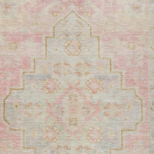 HomeRoots 5' Pink and Ivory Medallion Area Rug - Washable, Durable, Indoor/Outdoor Accent for Any Space 625865