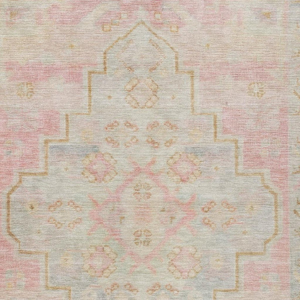 HomeRoots 5' Pink and Ivory Medallion Area Rug - Washable, Durable, Indoor/Outdoor Accent for Any Space 625865