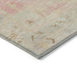 HomeRoots 8' Pink and Ivory Round Medallion Rug - Washable, Durable, Stylish Area Rug for Indoor & Outdoor Use 625866