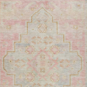 HomeRoots 8' X 10' Elegant Pink and Ivory Medallion Washable Area Rug for Indoor & Outdoor Spaces, Durable Design 625867