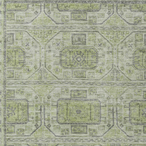 HomeRoots 9' Geometric Artichoke Green and Gray Washable Area Rug - Durable, Stylish for Indoor & Outdoor Spaces 625880