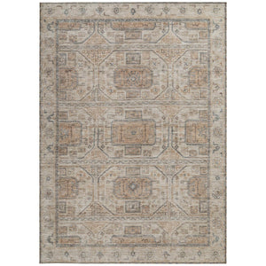 HomeRoots 5' X 8' Beige Brown Geometric Rug - Washable Indoor Outdoor Design for Easy Care & Modern Style 625883