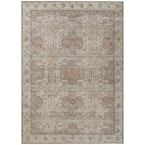 HomeRoots 5' X 8' Beige Brown Geometric Rug - Washable Indoor Outdoor Design for Easy Care & Modern Style 625883