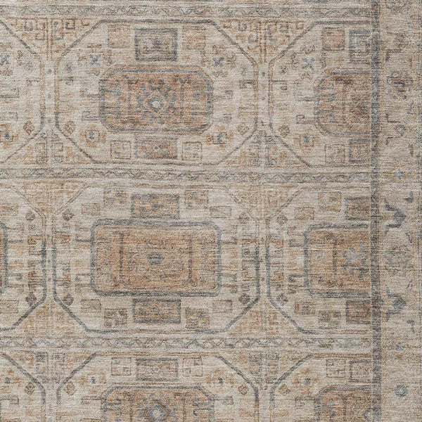 HomeRoots 10' Beige and Brown Geometric Area Rug - Washable, Durable Indoor/Outdoor Design for High Traffic Areas 625887