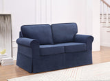 OSP Home Furnishings Ashton Loveseat Navy