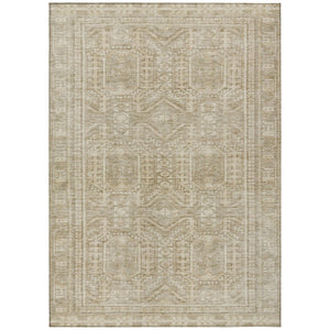 HomeRoots 5' X 8' Beige And Ivory Geometric Area Rug – Washable, Versatile Design for Indoor & Outdoor Spaces 625895