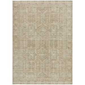HomeRoots 5' X 8' Beige And Ivory Geometric Area Rug – Washable, Versatile Design for Indoor & Outdoor Spaces 625895