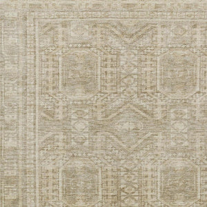 HomeRoots 9' X 12' Beige and Ivory Geometric Washable Rug - Durable Indoor/Outdoor Area Rug for High Traffic Areas 625898