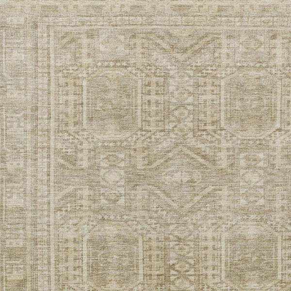 HomeRoots 9' X 12' Beige and Ivory Geometric Washable Rug - Durable Indoor/Outdoor Area Rug for High Traffic Areas 625898