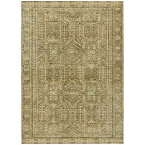 HomeRoots 5' Khaki and Beige Geometric Indoor Outdoor Area Rug - Modern, Durable, Washable, Versatile Design 625907