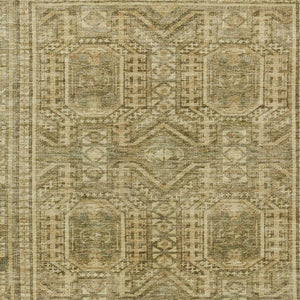 HomeRoots 8' X 10' Stylish Khaki & Beige Geometric Area Rug - Washable for Indoor/Outdoor Durability & Appeal 625909