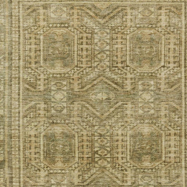 HomeRoots 8' X 10' Stylish Khaki & Beige Geometric Area Rug - Washable for Indoor/Outdoor Durability & Appeal 625909