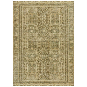 HomeRoots 9' X 12' Khaki & Beige Geometric Washable Rug – Durable Indoor/Outdoor, Soft, Modern Design, Easy Care 625910