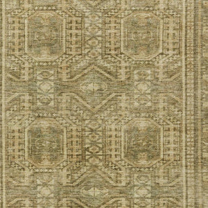 HomeRoots 10' X 14' Khaki Geometric Washable Area Rug - Durable Indoor/Outdoor Design for High-Traffic Spaces 625911