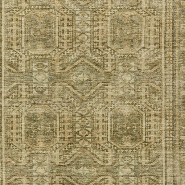 HomeRoots 10' X 14' Khaki Geometric Washable Area Rug - Durable Indoor/Outdoor Design for High-Traffic Spaces 625911