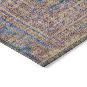 HomeRoots 5' X 8' Vibrant Orange and Teal Blue Geometric Washable Area Rug for Indoor and Outdoor Spaces 625913