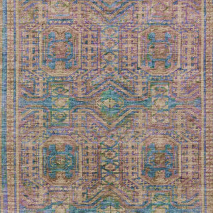 HomeRoots 9' X 12' Vibrant Orange and Teal Geometric Area Rug - Washable, Durable for Indoor & Outdoor Use 625916