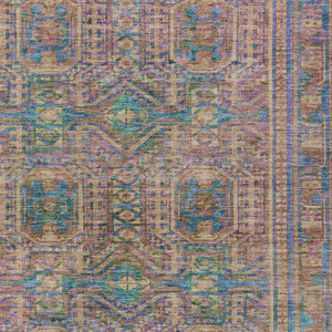 HomeRoots 10' Vibrant Orange and Teal Geometric Washable Area Rug for Indoor and Outdoor Use, Easy Care 625917
