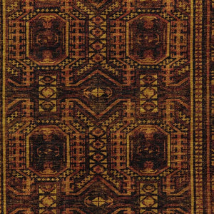 HomeRoots 5' X 8' Washable Rust and Gold Geometric Area Rug for Indoor/Outdoor Living, Durable & Stylish! 625919