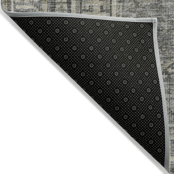HomeRoots 8' Stylish Pewter and Beige Round Geometric Indoor Outdoor Area Rug - Durable, Washable, Versatile! 625926