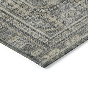 HomeRoots 8' X 10' Stylish Pewter and Beige Geometric Indoor-Outdoor Area Rug – Washable, Durable, Versatile! 625927