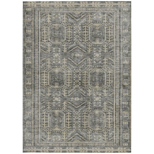 HomeRoots 10' X 14' Geometric Washable Area Rug in Pewter & Beige - Stylish, Stain-Resistant, Indoor/Outdoor Use! 625929