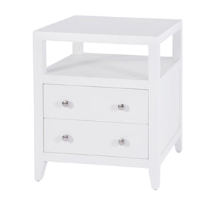 Butler Dana Modern Wood Nightstand with Two Drawers & Open Shelf for Stylish Bedroom Storage