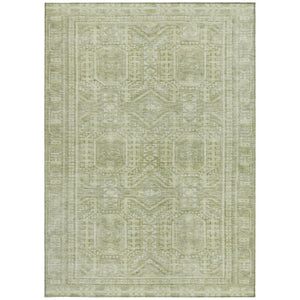 HomeRoots 5' X 8' Sage and Ivory Geometric Area Rug – Washable, Durable, Modern Design for Indoor & Outdoor Use 625931