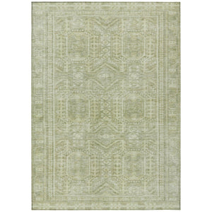 HomeRoots 5' X 8' Sage and Ivory Geometric Area Rug – Washable, Durable, Modern Design for Indoor & Outdoor Use 625931