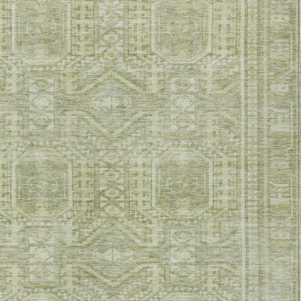 HomeRoots 5' X 8' Sage and Ivory Geometric Area Rug – Washable, Durable, Modern Design for Indoor & Outdoor Use 625931