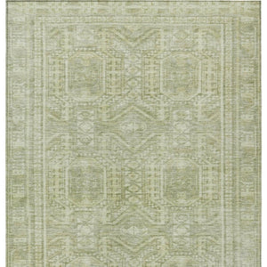 HomeRoots 9' X 12' Sage Geometric Indoor Outdoor Area Rug - Stylish, Durable & Washable for Any Space! 625934