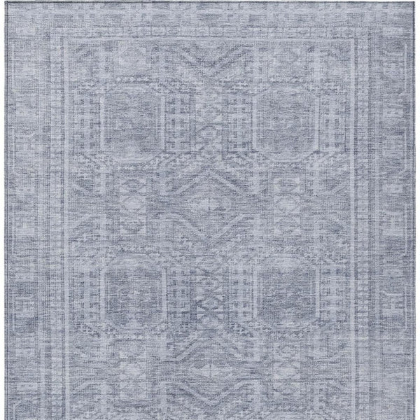 HomeRoots 8' X 10' Sky Blue & Silver Geometric Area Rug - Stylish, Washable, Versatile for Indoor & Outdoor Use 625939