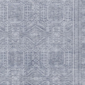 HomeRoots 8' X 10' Sky Blue & Silver Geometric Area Rug - Stylish, Washable, Versatile for Indoor & Outdoor Use 625939