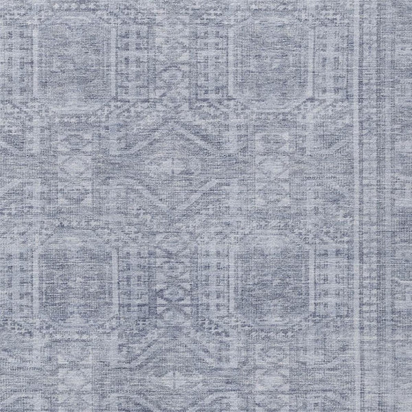 HomeRoots 8' X 10' Sky Blue & Silver Geometric Area Rug - Stylish, Washable, Versatile for Indoor & Outdoor Use 625939