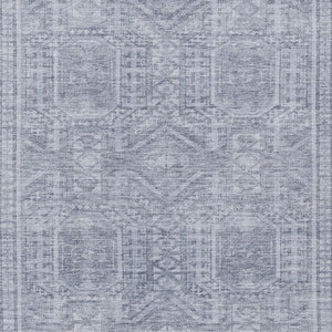 HomeRoots 9' X 12' Sky Blue Geometric Area Rug - Durable, Washable, Stylish for Indoor & Outdoor Spaces! 625940
