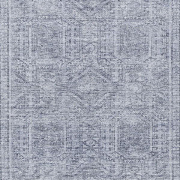 HomeRoots 9' X 12' Sky Blue Geometric Area Rug - Durable, Washable, Stylish for Indoor & Outdoor Spaces! 625940