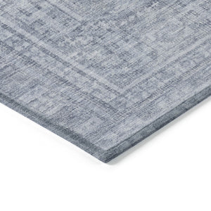 HomeRoots 10' Sky Blue and Silver Geometric Area Rug - Washable Indoor/Outdoor Design for Modern Spaces 625941