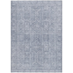 HomeRoots 10' Sky Blue and Silver Geometric Area Rug - Washable Indoor/Outdoor Design for Modern Spaces 625941