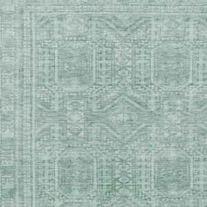 HomeRoots 5' X 8' Teal Blue Aqua Geometric Indoor Outdoor Rug - Durable, Washable, Stylish for Any Space! 625943