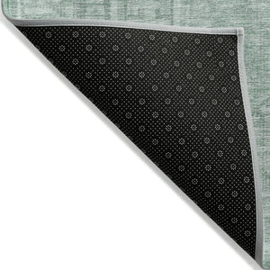 HomeRoots 8' Teal Blue & Aqua Round Geometric Area Rug – Durable, Washable, Perfect for Indoor/Outdoor Use! 625944