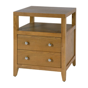 Butler Dana Modern Wood Nightstand with Two Drawers & Open Shelf for Stylish Bedroom Storage